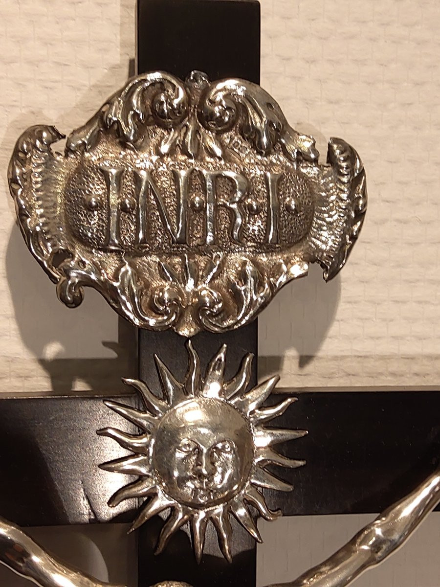 Crucifix In Ebony And Silver, Probably From Mechelen Around 1700-photo-2